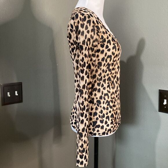 Victoria secret Sheer Mesh Long Sleeve Leopard Top - Picture 6 of 9